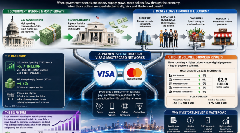 How U.S. government spending and money growth can drive Visa and Mastercard payment volumes