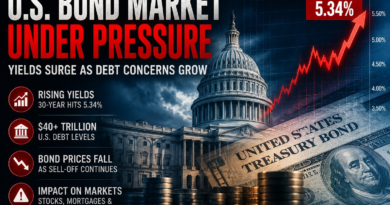U.S. bond market under pressure as Treasury yields rise amid growing government debt concerns